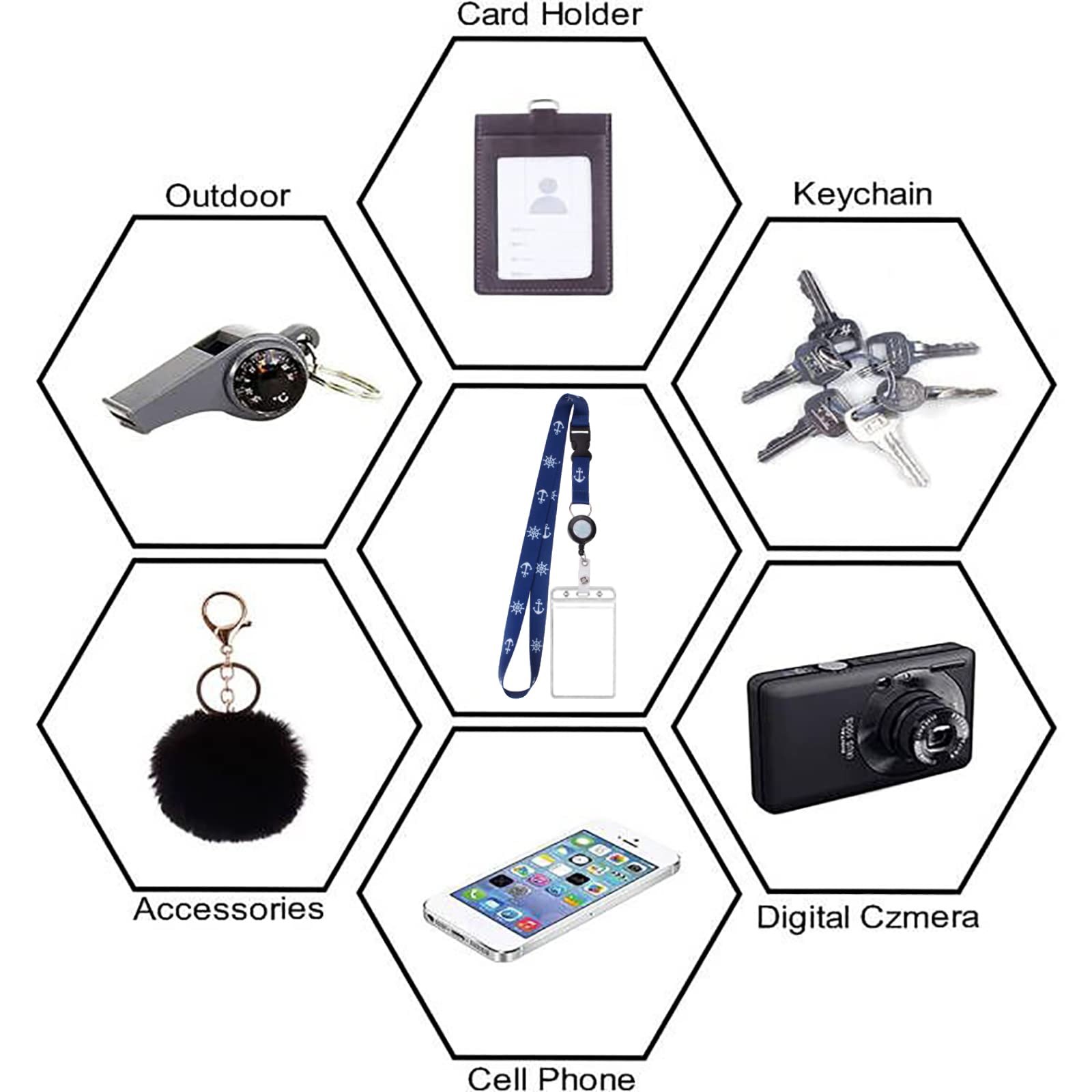 Retractable Waterproof Lanyard with ID Badge Reel Holder & Detachable Buckle for Ships Key Cards, Cruise Essentials & Must Have Accessories (4 Colors)