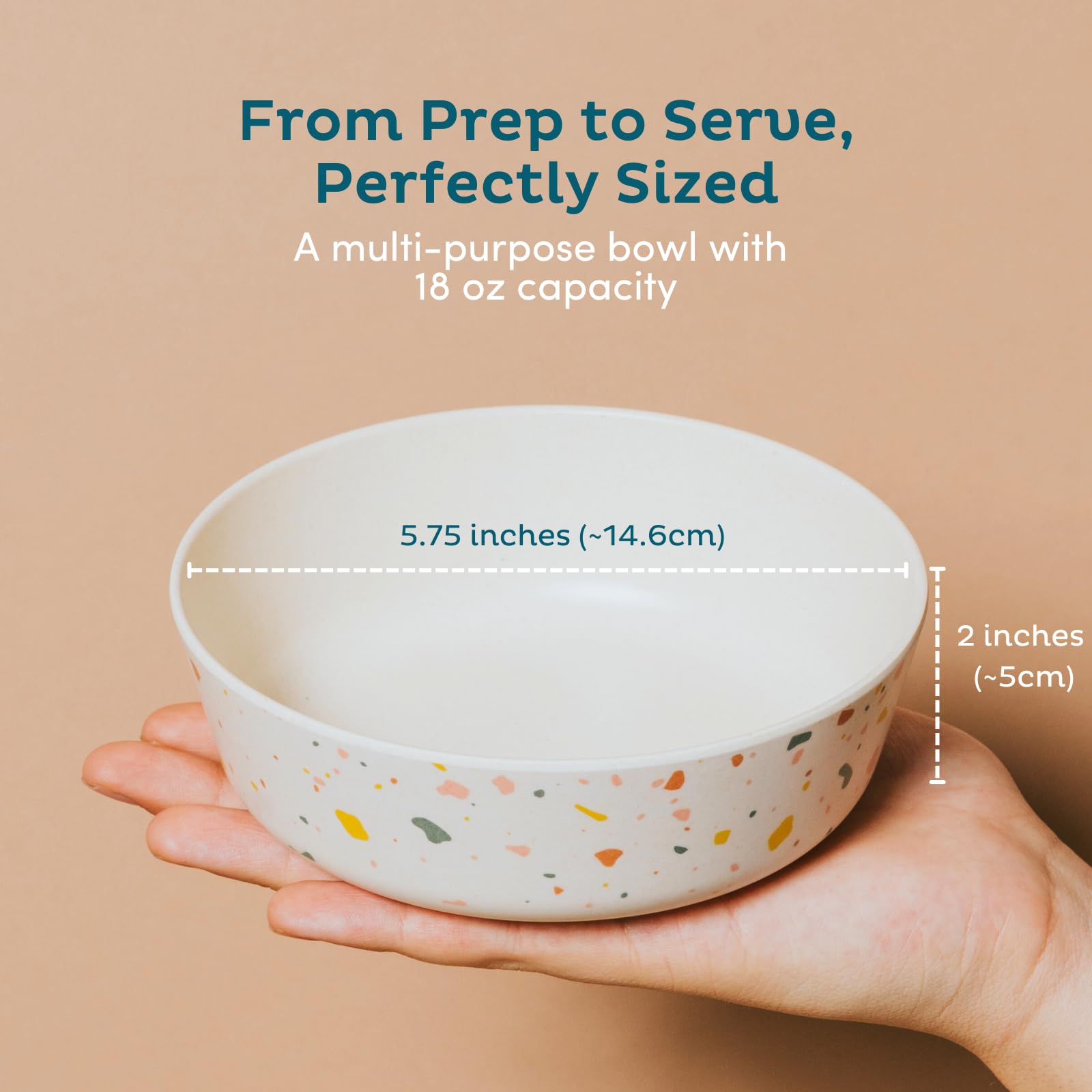 Nook Theory 4 Pack Bamboo Bowls - 18 Oz Reusable Toddler and Kids Bowl, Dishwasher Safe - Not Microwavable Bamboo Dishes (Celebration)