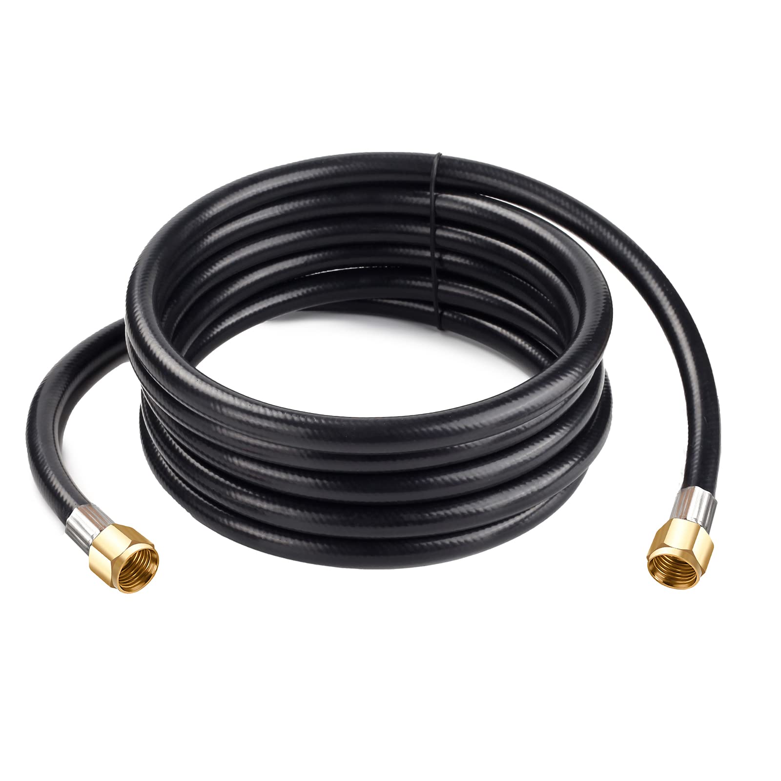 Bbcuepro 12FT Propane Hose Assembly with Both 3/8" Female Flare for Most Gas Grill, RV, Heater, Generator, Fire Pit and More - Propane Hose Extension