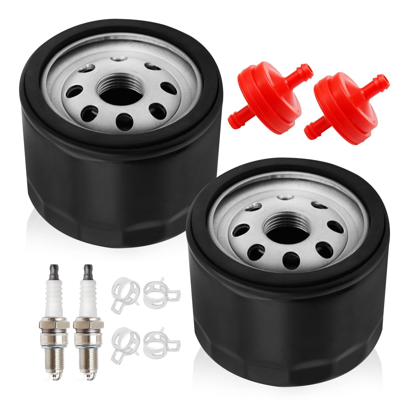 laffoonparts 951-12690 Oil Filter Fuel Filter Kit with Spark Plugs Fit for Craftsman LT3800 Cub Cadet CC30 MTD 4P90HUA Troy Bilt Motor Lawn Mower Engines Replaces#751-12690 751-11501