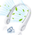 Portable Neck Fan, Rechargeable Personal Neckband Hands Free Bladeless Fan, 360° Surround Vaneless Hanging Neck Fans with 3 Speeds Adjustable for Men Women Home Office Travel, Faster Cooling (White)