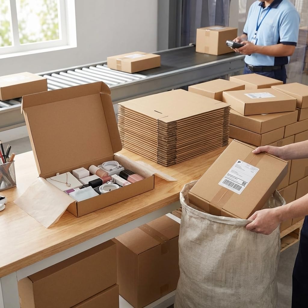 Pemtow 11x8x2 Shipping Boxes Set of 20, Brown Corrugated Cardboard Literature Mailer Box for Packaging, Mailing, Business