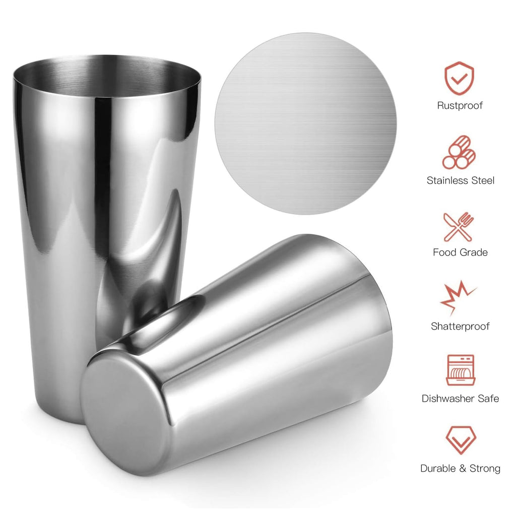 Boston Cocktail Shaker Set, 16 oz&25oz Stainless Steel Martini Shakers for Bartending, Drink Shaker for Bartender Home