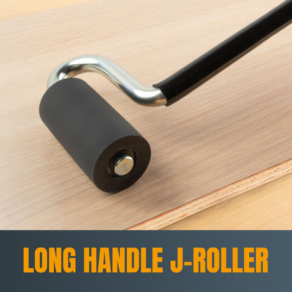 POWERTEC 71010 Long Handle J-Roller with Rubber Roller, 1-1/2-Inch by 3-Inch