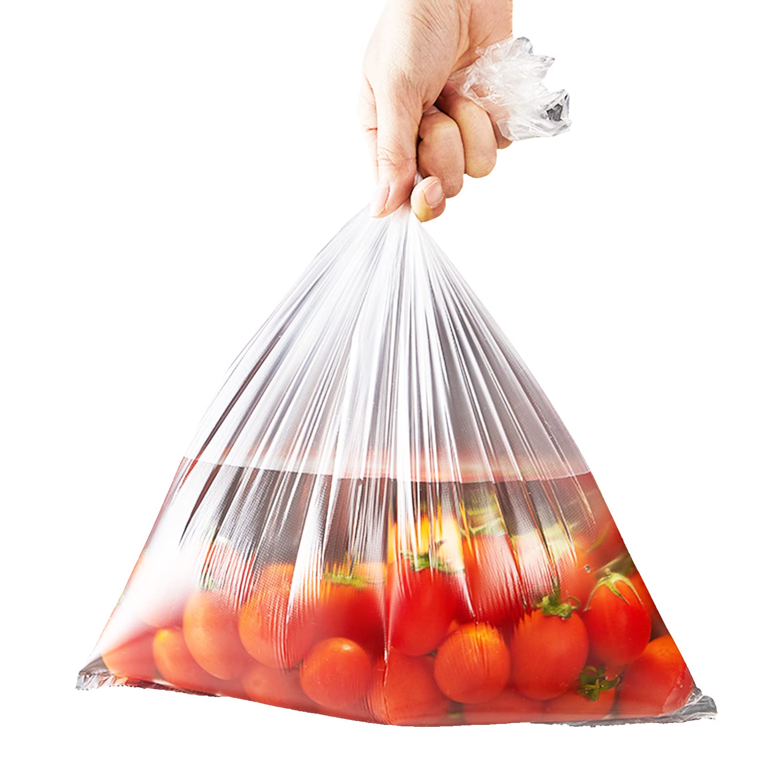 Tapsin 12''x20'' Plastic Produce Bags on a Roll - Clear Plastic Bags for Food, Vegetable, Fruits, Bread, Pet Bags and Grocery Clear Bag- 350 Bags/roll (1 Rolls)