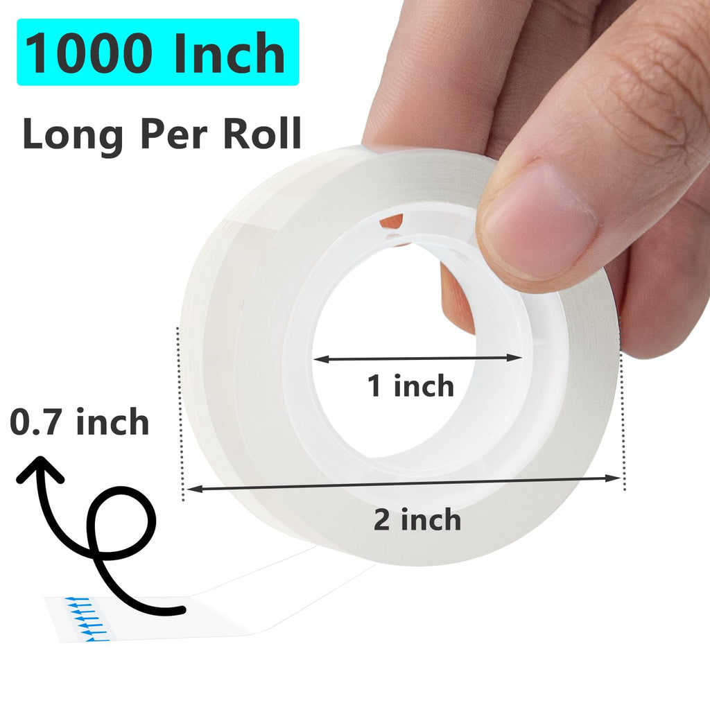 AMKIOKIO 24 Rolls Transparent Tape Refills, 1'' Core, Clear Tape, All-Purpose Transparent Glossy Tape for Office, Home, School