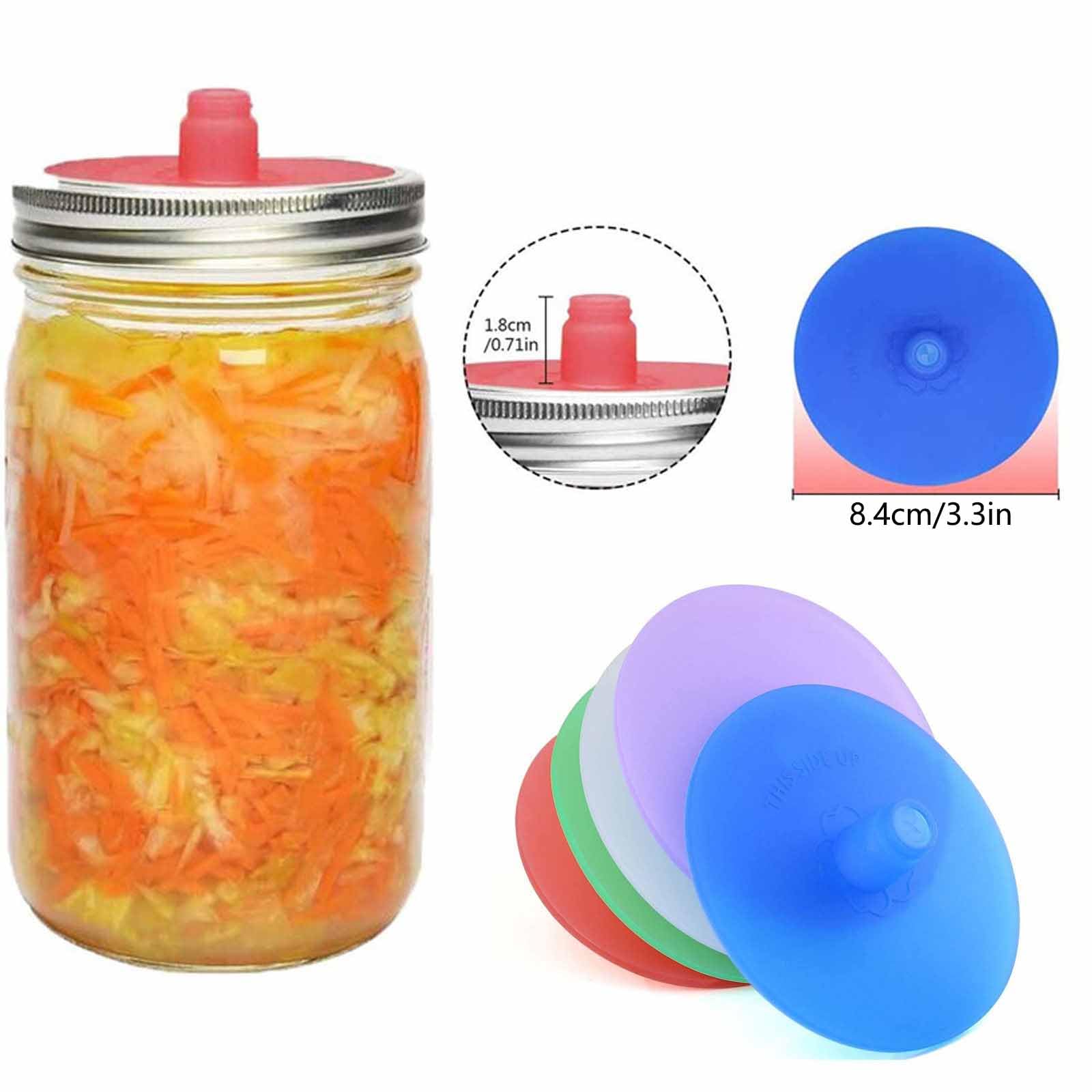 LinamHoz 8pcs Silicone Fermenting Lids, Jars Not Included, Pickle Pipes Silicone Mason Jar Fermentation Lid Mason Jar Cover for Kitchen Sauerkraut Kimchi Cellar