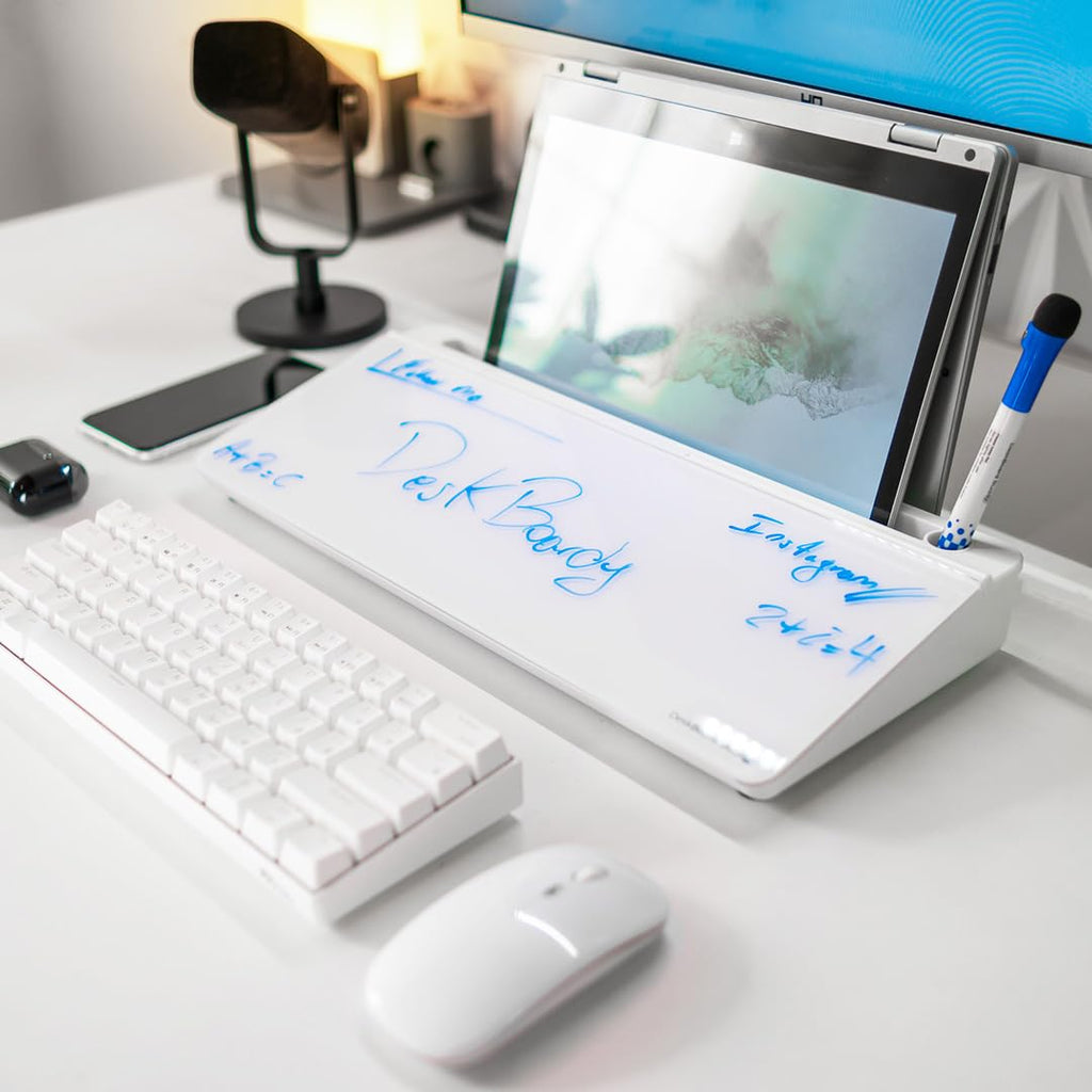 DeskBoard Buddy Desktop Whiteboard Plus Markers (White)