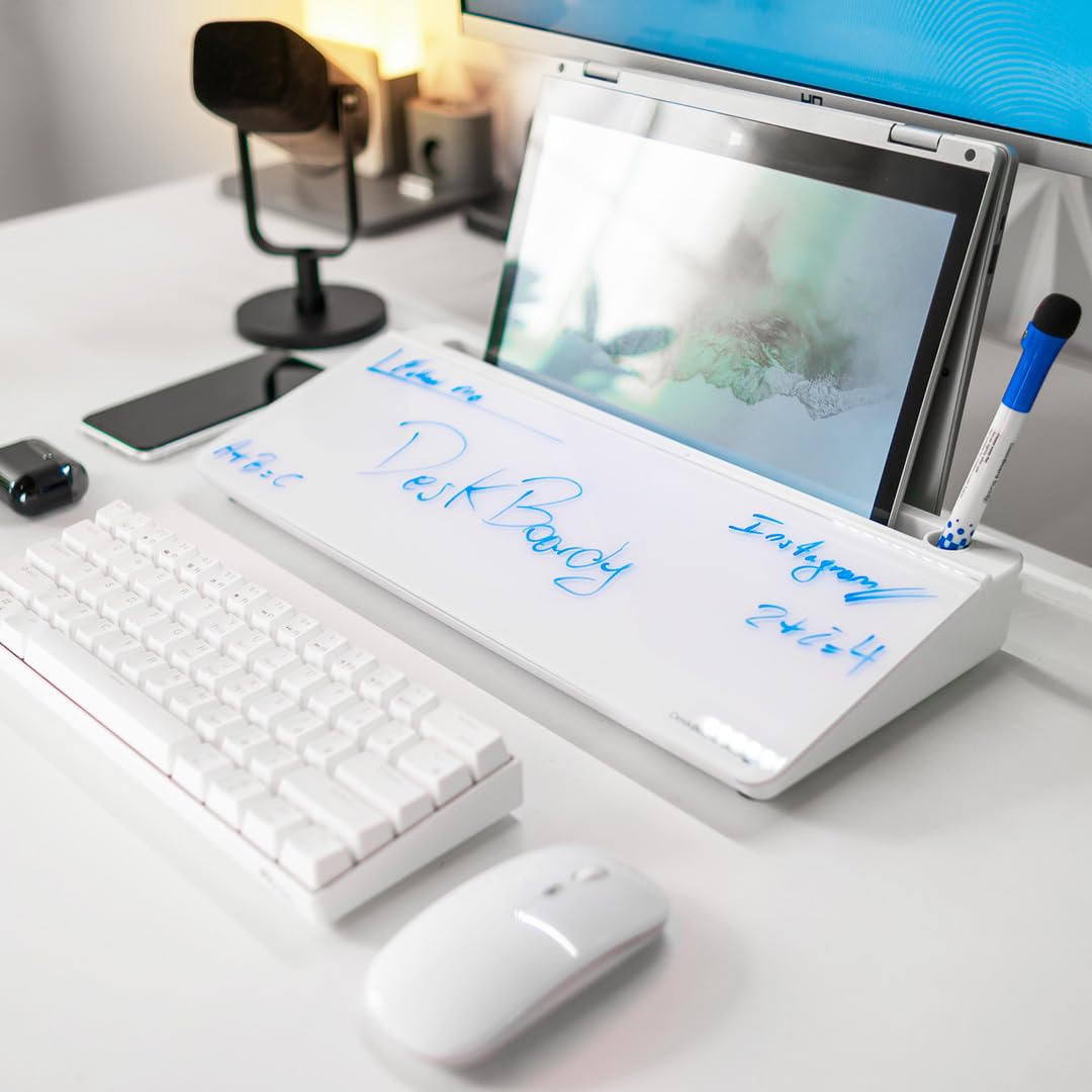 DeskBoard Buddy Desktop Whiteboard Plus Markers (White)