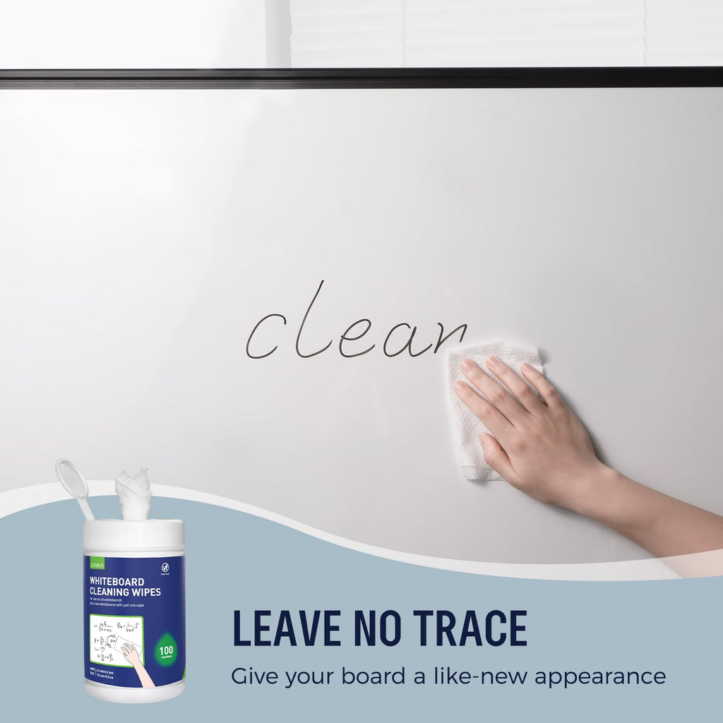 loukin Whiteboard Cleaning Wipes, Dry Erase Board Cleaning Wipes, Non-Toxic Whiteboard Wipes, 100 Wipes per Canister