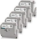 5-Pack Compatible for M-K231s Label Tape Replacement for Brother M Label Tape 12mm M-K231 MK231 M231 0.47 for Brother PT-M95 PT-65 PT-90 PT-70BM PT-70SR PT-85 Label Maker, Black on White, 26.2ft