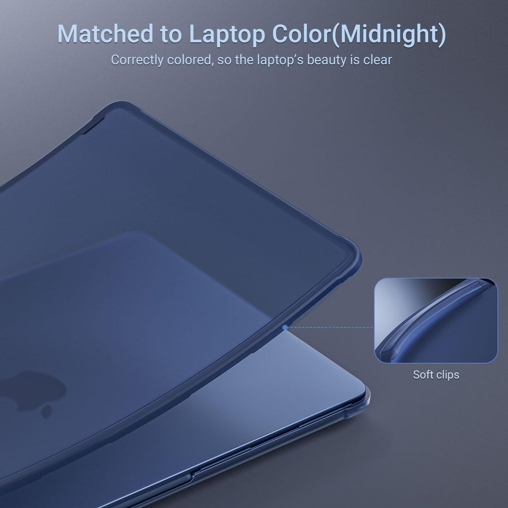 MOSISO Compatible with MacBook Air 13 inch Case M5 2026 M4 2025 M3 M2 2024-2022 A3449 A3240 A3113 A2681, Seamlessly Closes Anti-Crack&Anti-Fingerprints Hard Shell for MacBook Air 13.6, Midnight Clear