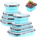 8 Collapsible Food Storage Containers with Lids, Rv Collapsible Bowls, Silicone Food Storage Containers, Camping Food Containers, Collapsibles Containers for Food, Camping, Travel