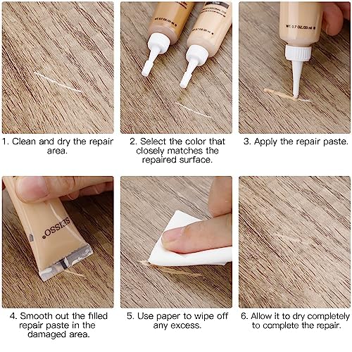 Wood Filler Stainable, SEISSO Wood Furniture Repair Kit for Wooden Scratches, Wear & Tear Cover Remover - Touching up Any Colors Wood Laminate Floor Hardwood - 12 Colors