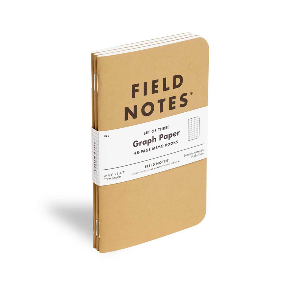 Field Notes: Original Kraft 3-Pack - Graph Paper Memo Books - Grid Paper 48 Page Pocket Notebooks - 3.5" x 5.5"