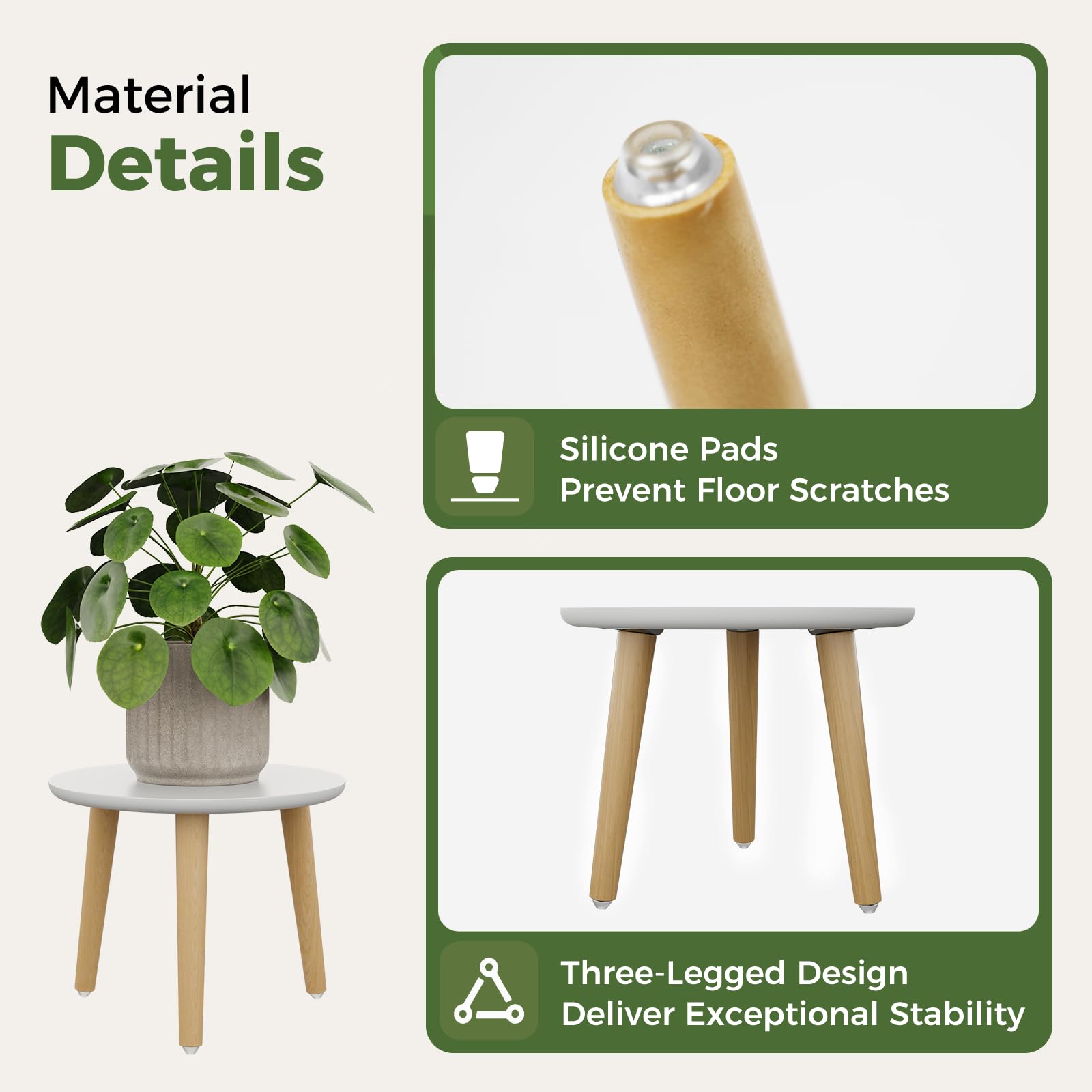 Bamworld Plant Stand Indoor Wood Short Plant Shelf for Multiple Plants Short Plant Table for Flower Pots Plant Holder for Patio Garden Balcony Living Room Bedroom