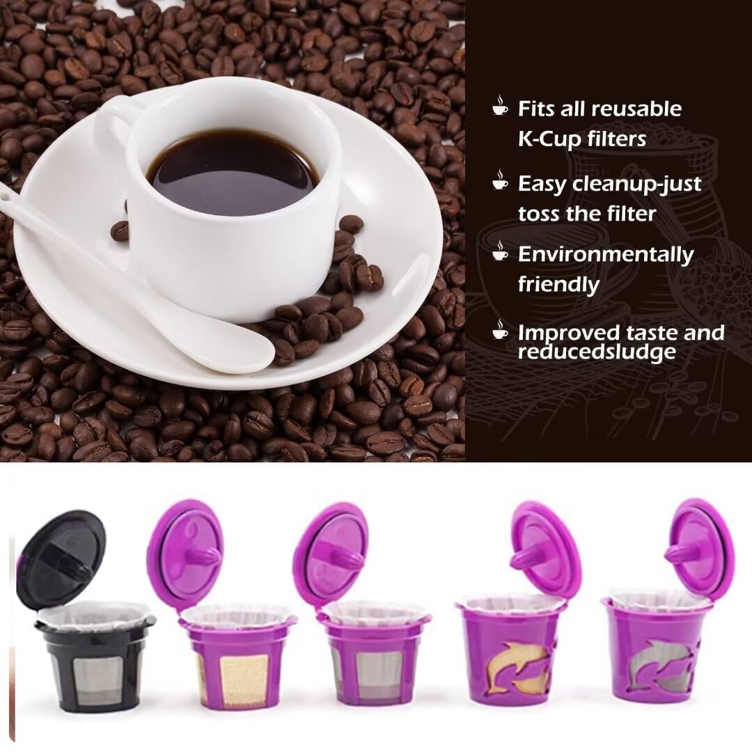 Disposable Paper Coffee Filters, Keurig K Cup Paper Filters for Keurig Single Brewer Reusable Cups, K-Cup Coffee Pods, Fits All Brands Reusable K Cups (300)