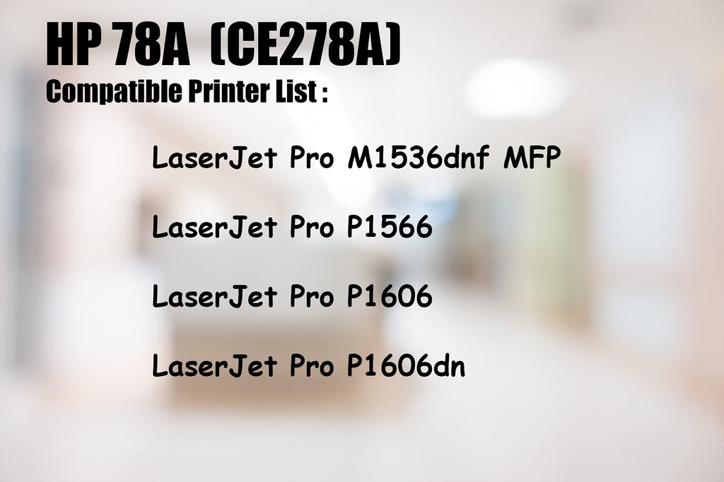 Ultra Toner® Compatible Replacement for HP 78A CE278A hp78a cf278a Black Toner Cartridge - HP LaserJet Pro P1566 P1606 P1606dn M1530 MFP M1536 M1536dnf, M1537dnf M1538dnf M1539dnf (1Pack)