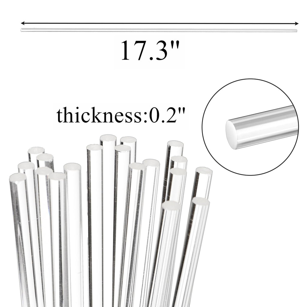 Tebery 50 Pcs 17.3 Inch Acrylic Plant Stakes, Clear Garden Orchid Sticks Rods for DIY Projects, Sturdy Potted Plant Support Stakes Holder for Single Stem Flowers, Indoor and Outdoor Plants