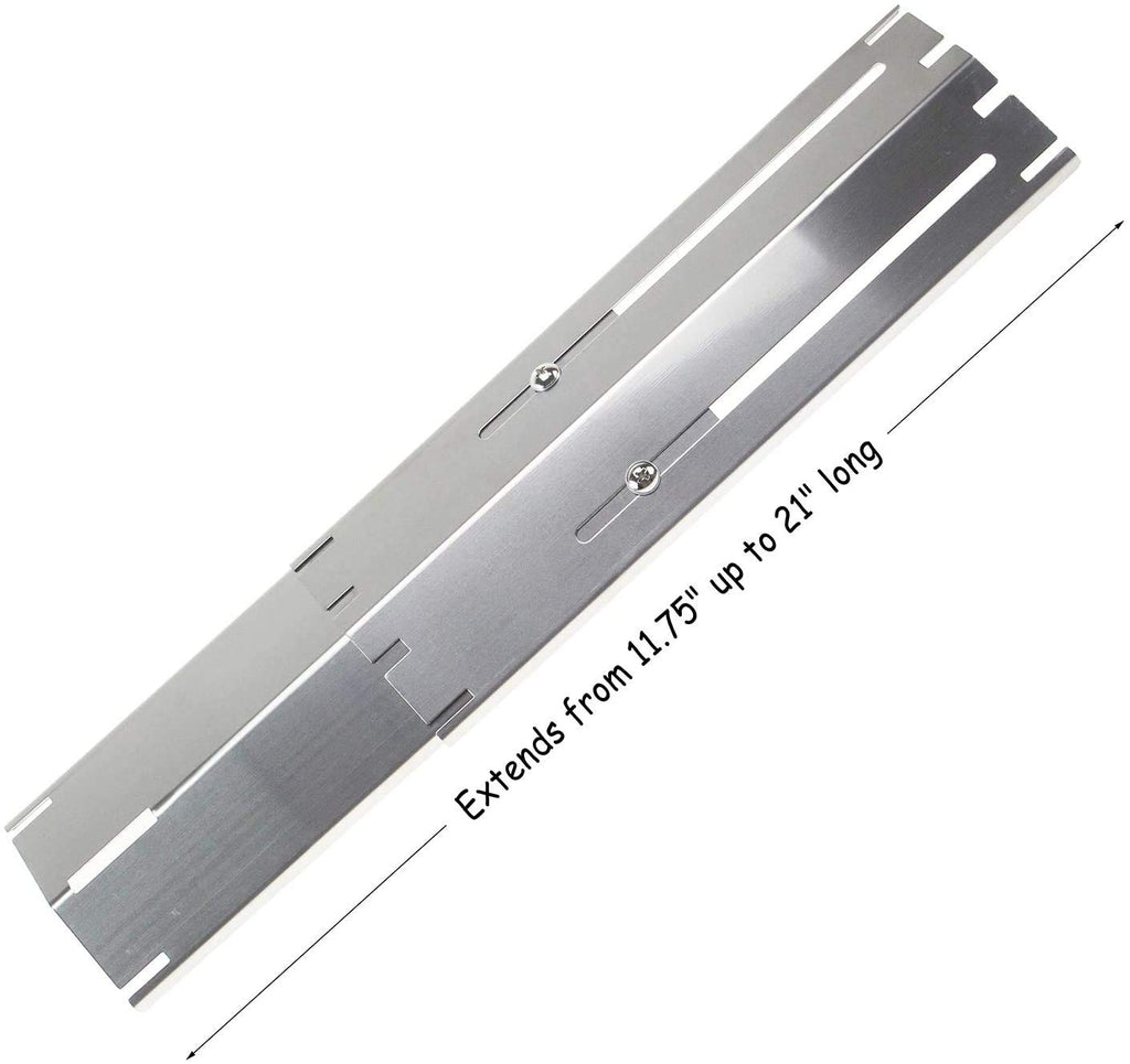 Hisencn Universal Heat Plate Shield, Adjustable from 11.75" to 21" Stainless Steel Flavorizer Bar, Burner Cover, Flame Tamer Heat Tent for Charbroil, Brinkmann,Dynaglo, Uniflame Gas Grill, 3 Pack