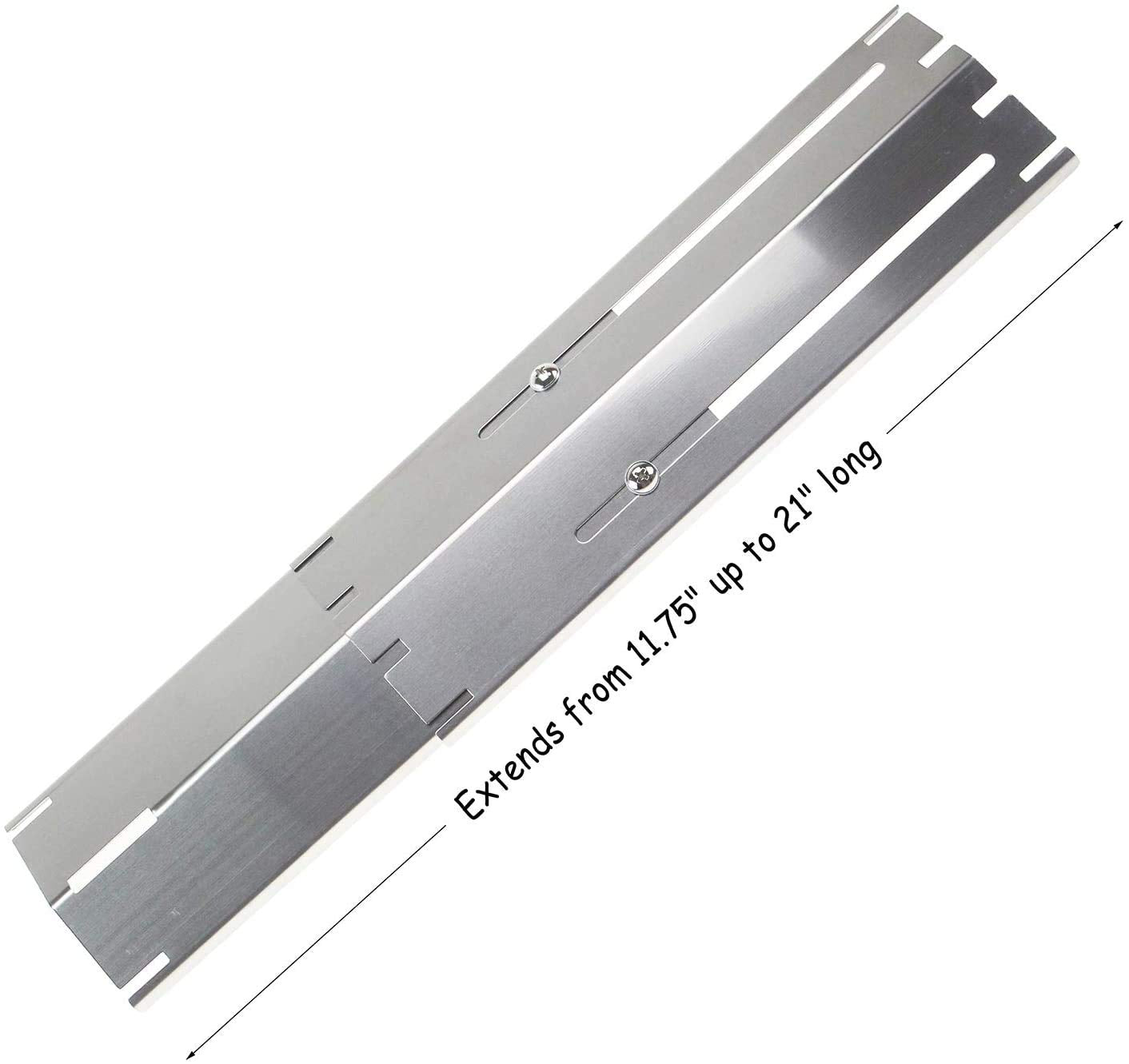 Hisencn Universal Heat Plate Shield, Adjustable from 11.75" to 21" Stainless Steel Flavorizer Bar, Burner Cover, Flame Tamer Heat Tent for Charbroil, Brinkmann,Dynaglo, Uniflame Gas Grill, 3 Pack
