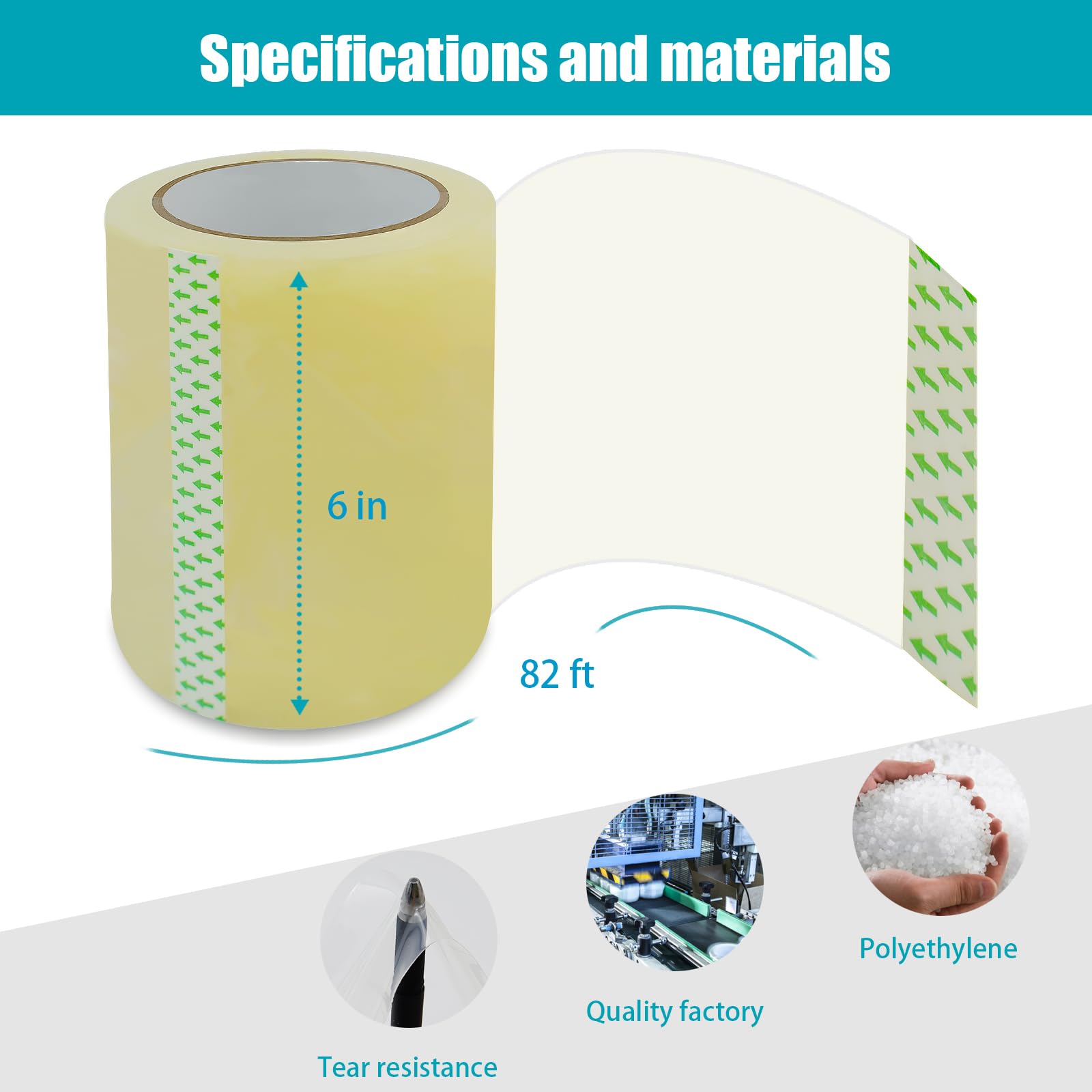 Greenhouse Repair Tape, 6in x 82ft Clear Waterproof Tape Outdoor Polyethylene Greenhouse Plastic Film Tape for Greenhouse Sheeting Coverings Sealing Tape