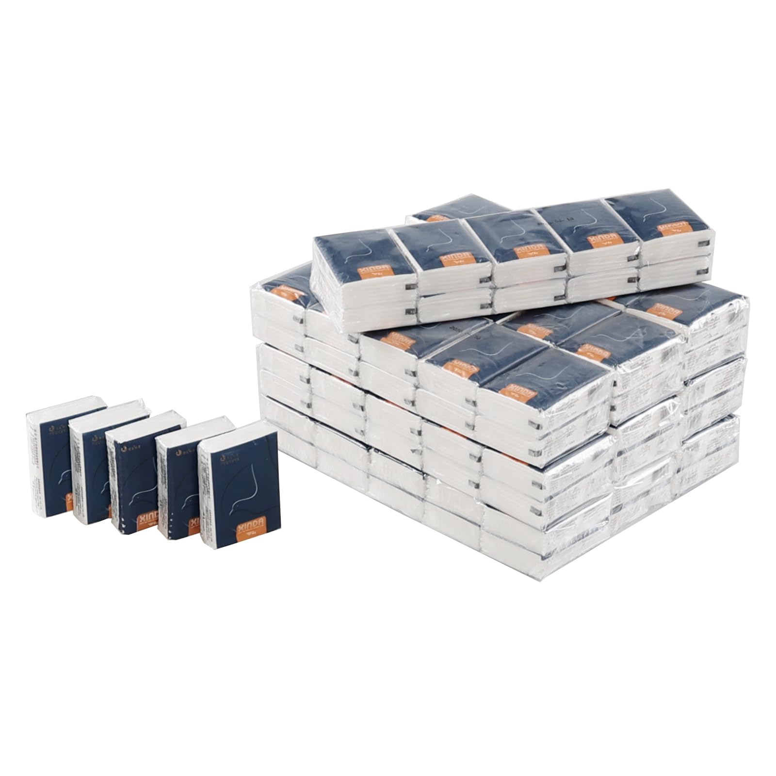 Teyyvn 100-Pack White Facial Tissues Pocket Packs, 4-Ply Pocket Facial Tissue