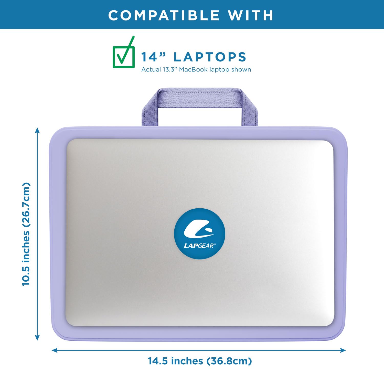 LAPGEAR Compact Lap Desk - Fits up to 15 Inch Laptops - Purple Amethyst - Style No. 43122