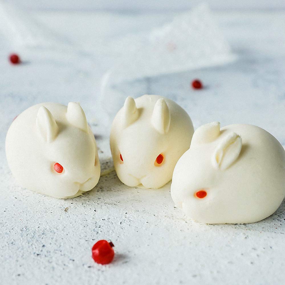 2Pcs Small Size 3D Rabbit Silicone Mousse Molds Easter Bunny Cake Baking Mold Rabbit Jello Pudding Ice Cube Trays Soap Candle Lotion Bar Plaster Molds