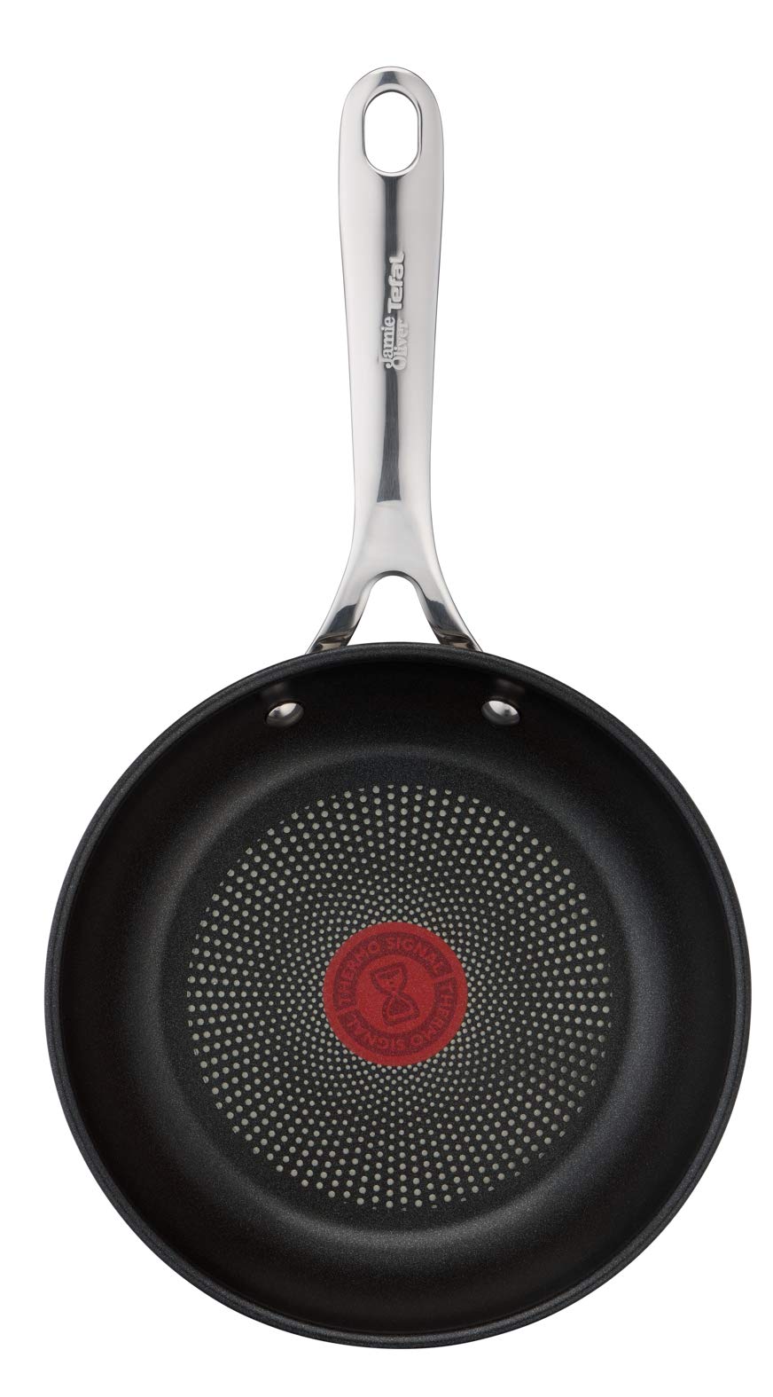 Jamie Oliver by Tefal Cooks Direct Stainless Steel 20cm/8inch Frying Egg pan, Non Stick Frying pan