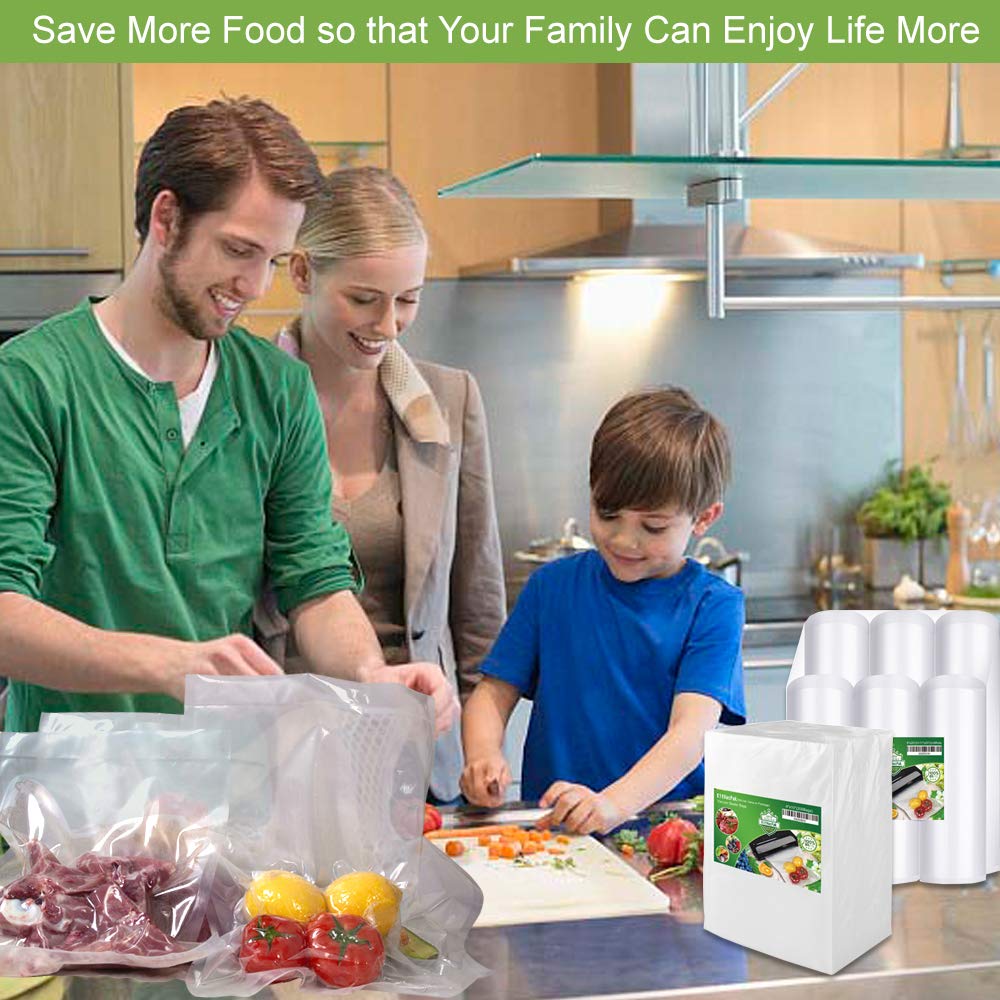 KitVacPak 200 Pint 6X10 Food Sealer Vacuum Sealer Bags with Commercial Grade, BPA Free, Heavy Duty.Vacuum Sealer Freezer Bags Compatible with Any Types Vacuum Sealer