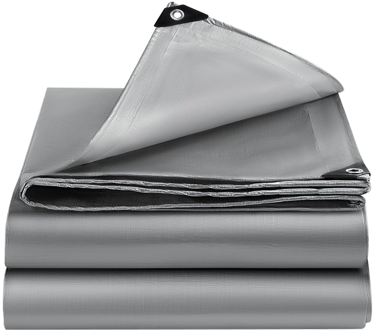 EEATUZTL Tarps Heavy Duty Waterproof, 12 Mil Thick UV Resistant Bâche Imperméable Heavy Duty Tarps, Sliver Small Tarpaulin Poly Tarp Waterproof Tarp Outdoor for Roof Pool Boat Patio Camping, 6 * 8FT