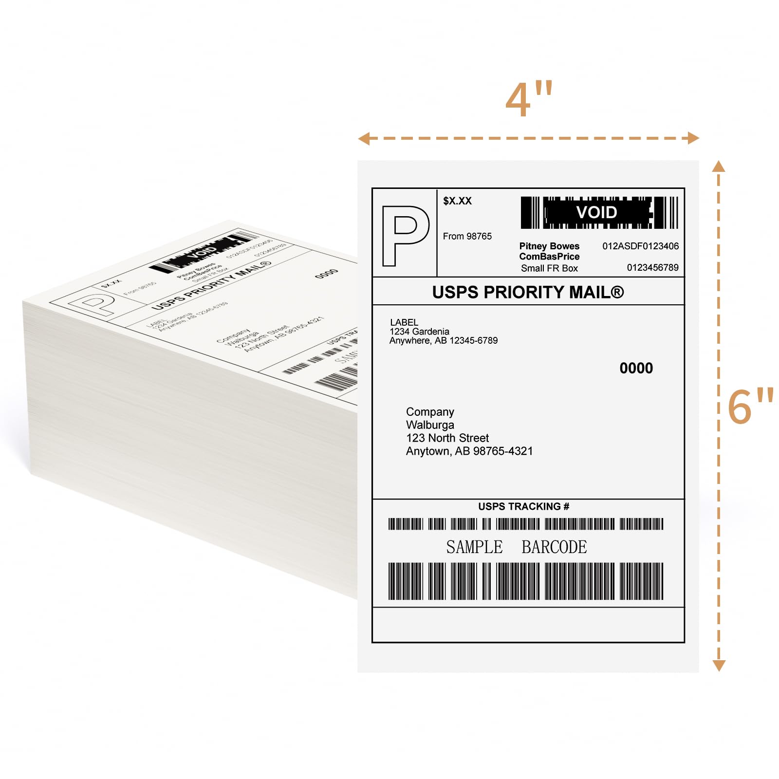 MBLABEL Thermal Direct Labels 1 Stack, 4"x6" Fanfold Thermal Labels, Thermal Shipping Labels Compatible with Zebra, MUNBYN and Rollo, Permanent Adhesive (1000 Labels)