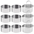 9 Pack Stainless Steel Round Cake Mousse Mold with Pusher,Small Round Pastry Cake Baking Rings,Round Cake Mold Rings for Home Kitchenware (3.15" in Diameter)