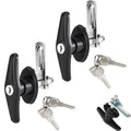 1 Pair Heavy Duty RV T-Handle Locks with Keys, Metal Truck Cap Locks, Universal Replacement T-Handle Locks for RV, Truck, Camper, Trailer (Left & Right)