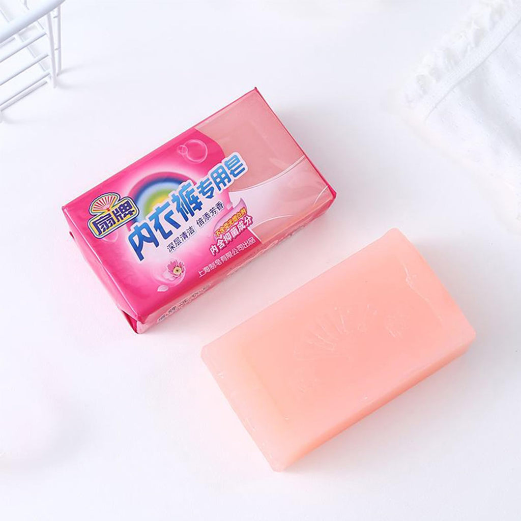 BEE & FLOWER Fan Underwear Cleaning Soap Bar Underwear Laundry Bar Soap Cloth Washing Bars for Panties (6.3 Oz x 4)