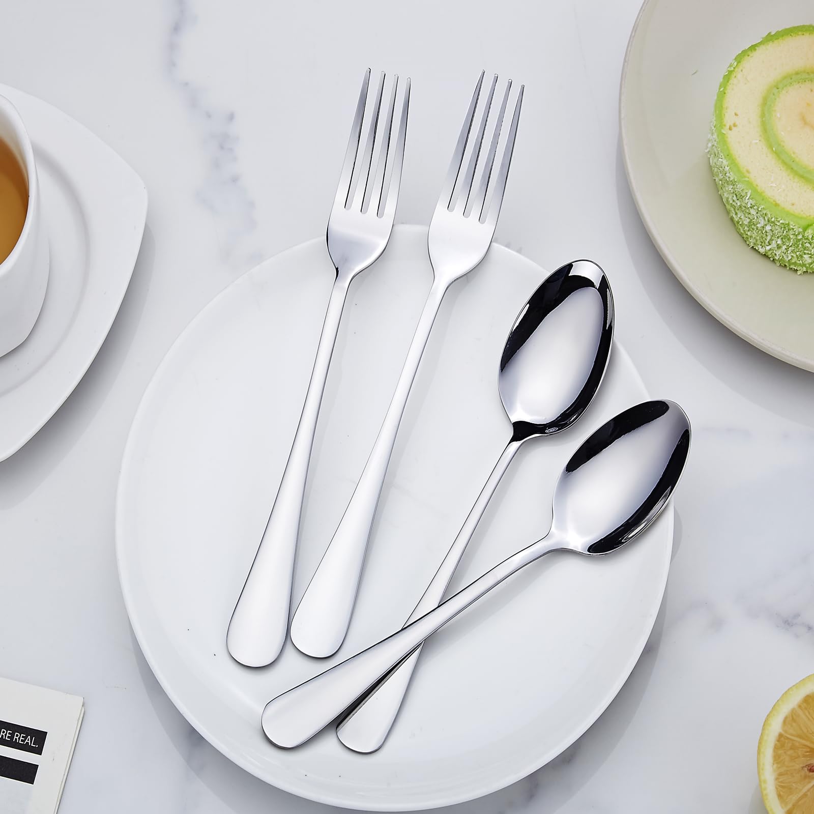 Distfeat 36 Piece Dinner Fork Set (8 Inches) - Premium Stainless Steel Cutlery Forks -Table Forks for Home or Restaurant, Mirror Polished and Dishwasher Safe