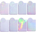 72 Sheets 8.25 x 11.7 Inches Vinyl Holographic Sticker Paper,Clear Overlay Lamination Sticker Paper, 8 Styles Mixed Transparent Holographic Vinyl Sheets, Glitter Laminate Film