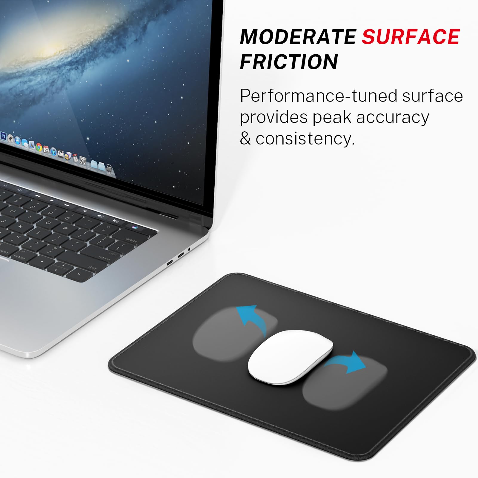 MROCO Mouse Pad 6 Pack [30% Larger] with Non-Slip Rubber Base, Premium-Textured & Waterproof Mousepad Bulk with Stitched Edges for Computer, Laptop, Office & Home, 11 x 8.5 inches, Black
