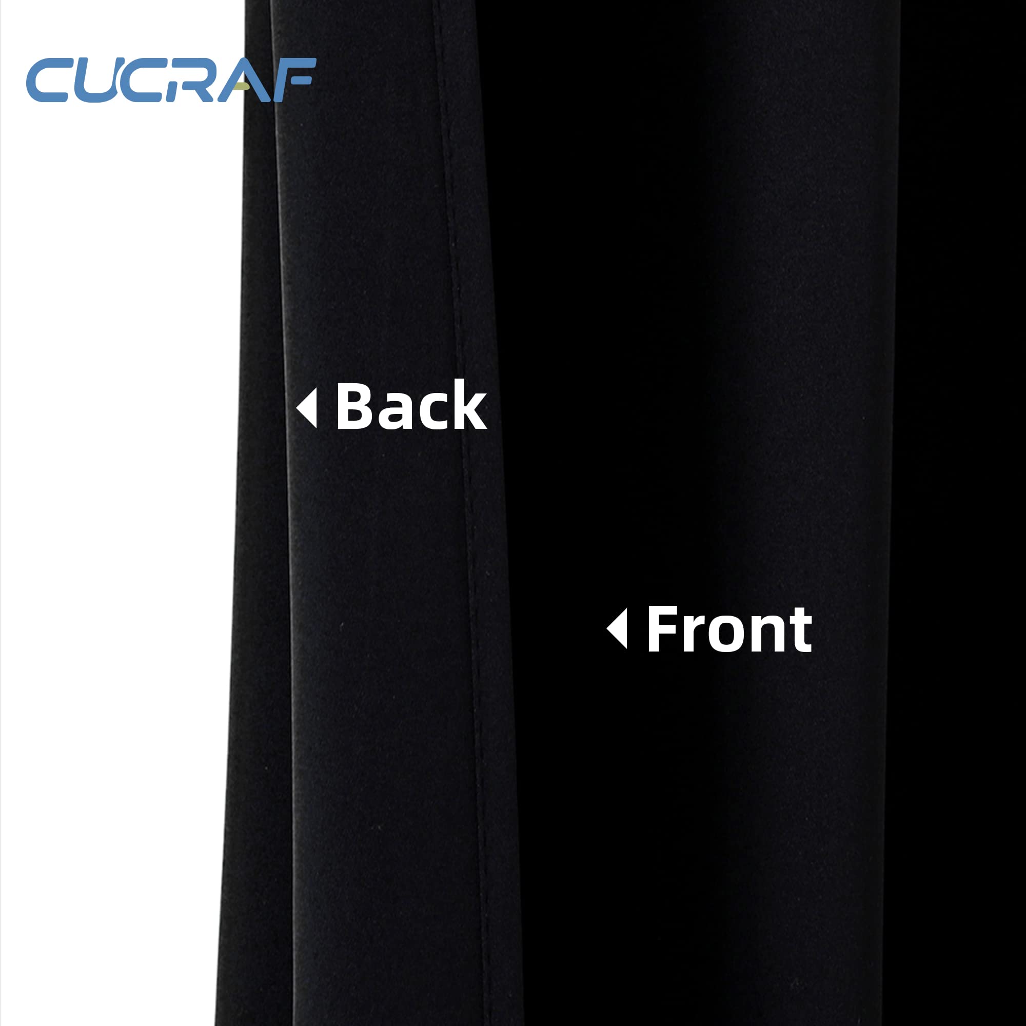 CUCRAF Blackout Curtains 2 Panels,Thermal Insulated Room Darkening Rod Pocket Black Out Curtains 84 Inch Long for Bedroom Living Room,52Wx84L Inch,Black