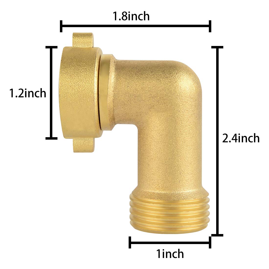 Garden Hose Elbow Connector, 90 Degree Hose Extender, Solid Brass Elbow Water Pipe Adapter