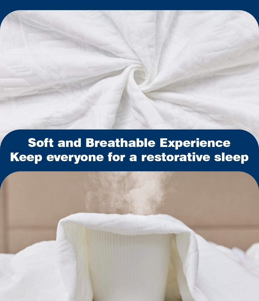 Waterproof Mattress Protector King Size, Soft Breathable Mattress Pad with Deep Pocket 8"-21", Noiseless 3D Air Fabric Cooling Mattress Cover for Bed, Machine Washable, White