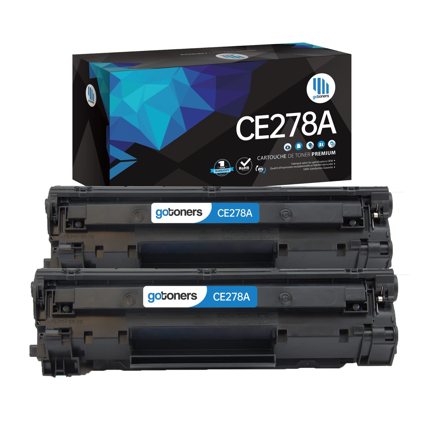 CE278A 2PK Gotoners Compatible HP 78A Toner CE278A for HP LaserJet M1536DNF, HP LaserJet P1606, HP LaserJet P1606DN, HP LaserJet M1536 MFP P1560 P1566