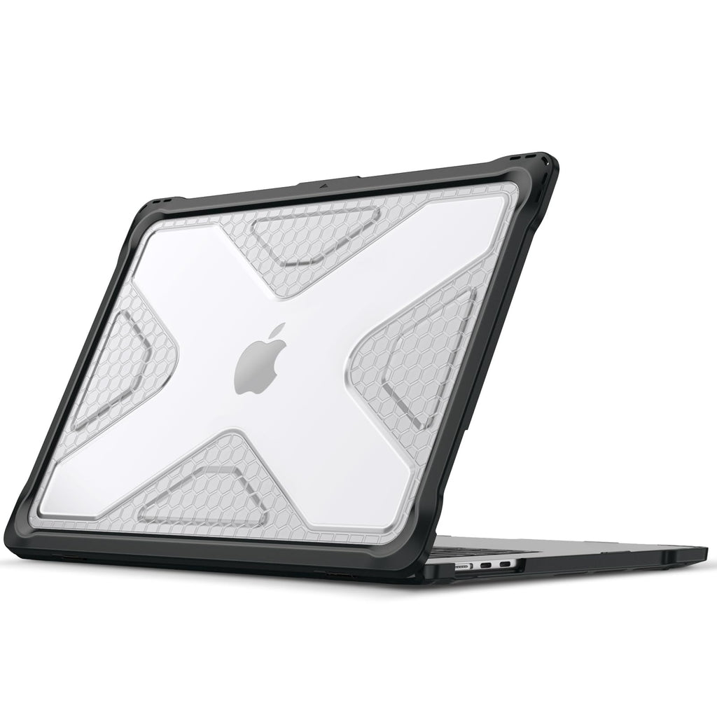 Fintie Case for MacBook Air 15 Inch A3241 A3114 A2941 (2026 2025 2024 2023 Release) - Heavy Duty Rugged Hard Shell Case Cover with TPU Bumper for MacBook Air 15.3" M2 M3 M4 M5 Chip, Clear