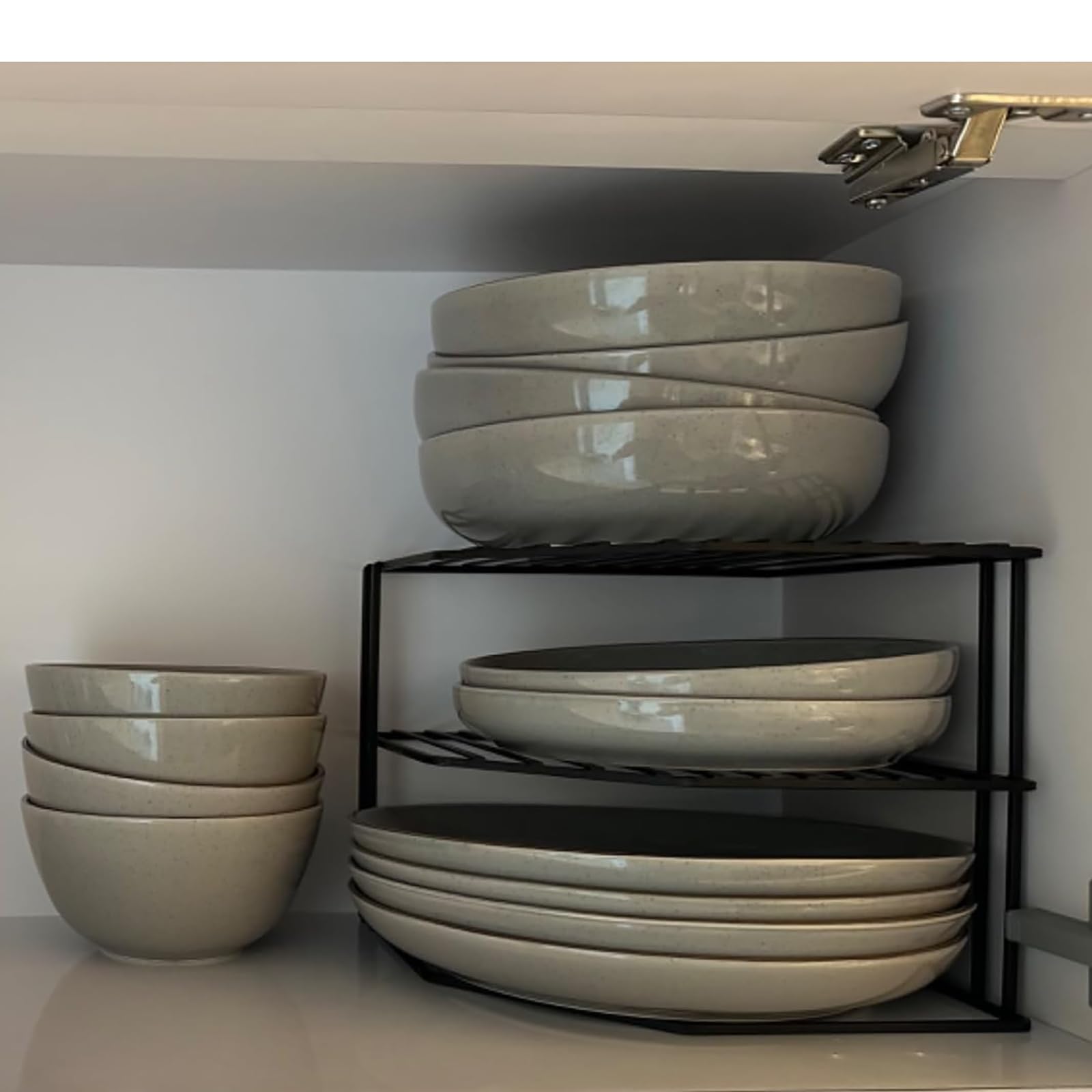 Frcctre 3-Tier Kitchen Corner Shelf Rack Counter and Cabinet Organizer, 9x9x7.5 Inch Metal Wire Kitchen Counter Pantry Cabinet Organizer and Storage Shelf for Plates, Cups, Dishes