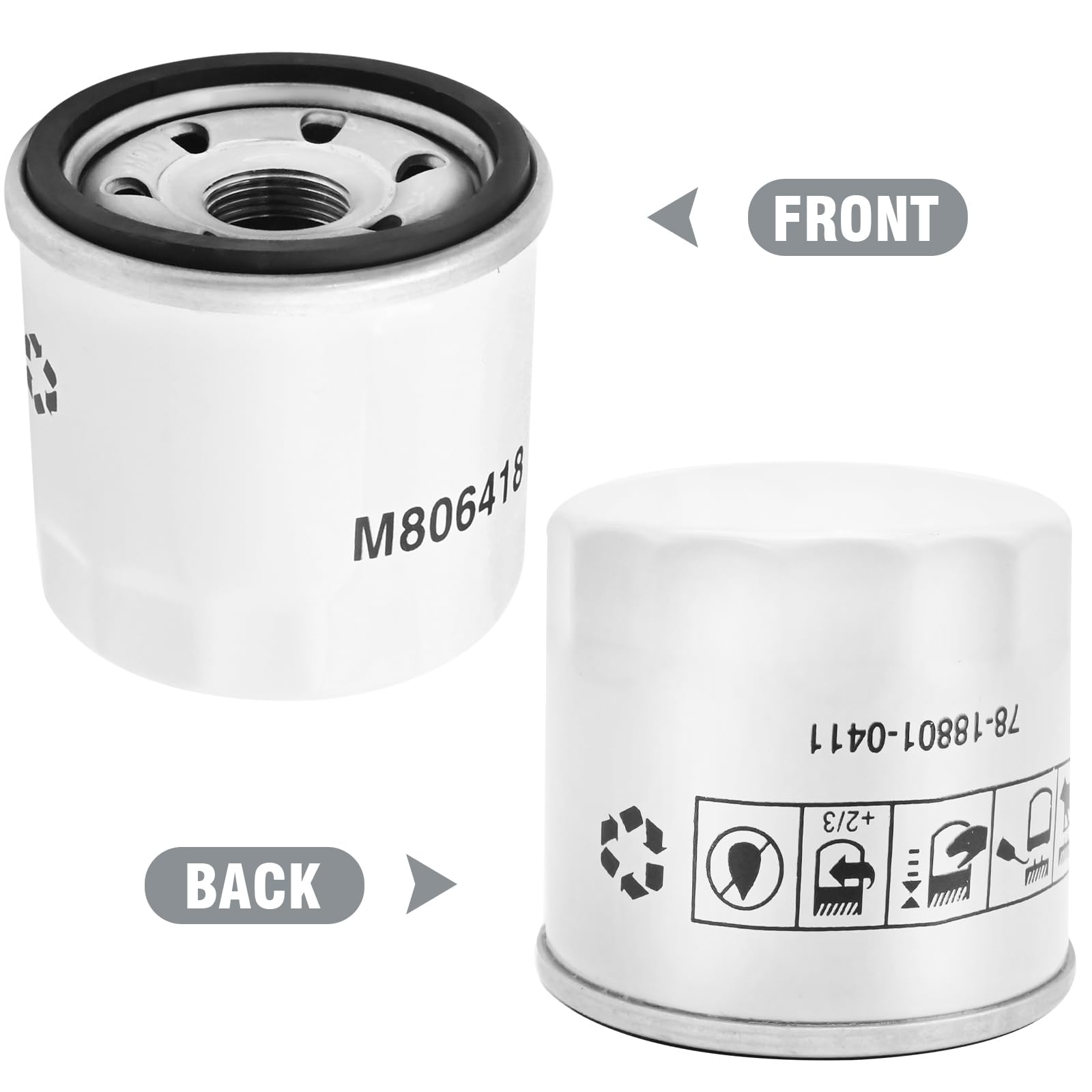 Anxingo 2PCS M806419 Oil Filter Replacement for John Deere 500 570 575 670 675 770 790 870, Replace M806418