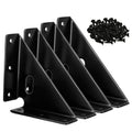 4 Pcs Heavy Duty Gusset Joints, Trapezi Corner Code, Bracket Corner Brace Bracket Fasteners(Black)