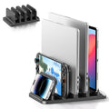 KDD 4-Slot Vertical Laptop Stand for Desk, 6-in-1 Design Laptop Mount Riser with Gravity Locking, Space-Saving Computer Organizer Dock Supports MacBook Pro Air, Mac, HP, Dell,Microsoft Surface, Lenovo
