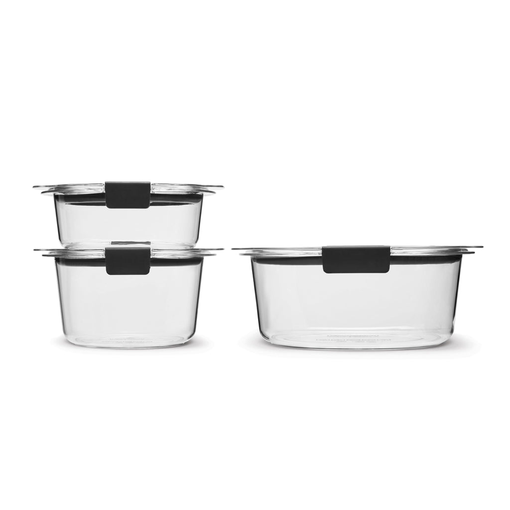 Rubbermaid Brilliance Round Leak Proof Food Storage Containers, 6 Piece Set