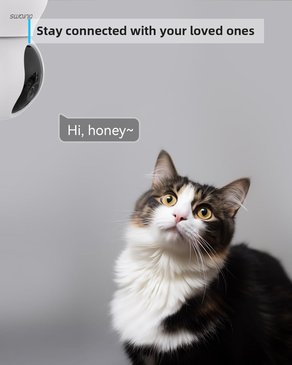 blurams Security Camera, 2K Indoor Camera 360-degree Pet Camera for Home Security w/ Motion Tracking, Phone App, 2-Way Audio, IR Night Vision, Siren, Works with Alexa & Google Assistant,White